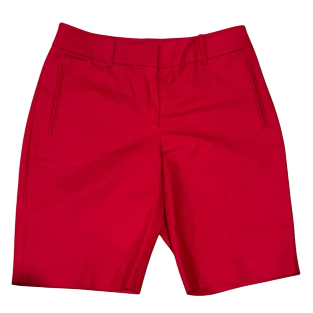 🩳 Lafayette 148 New York Red Bermuda Shorts Womens Size 0